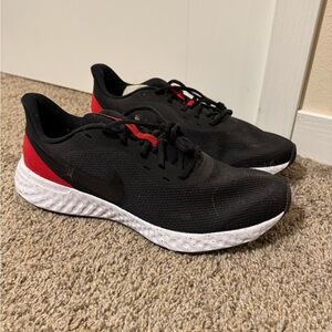 Nike Black and Red Athletic Sneakers